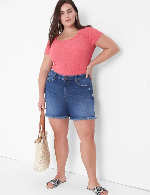 Signature Fit^Lane Bryant Signature Fit Relaxed Jean Short Medium Denim
