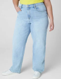 Signature Fit^Lane Bryant Signature Fit 90S Loose Straight Jean Light Denim