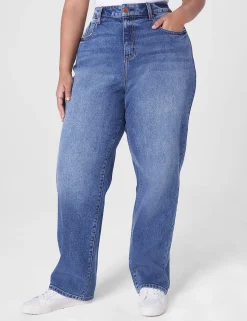 Signature Fit^Lane Bryant Signature Fit 90S Loose Straight Jean Medium Denim