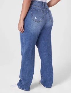 Signature Fit^Lane Bryant Signature Fit 90S Loose Straight Jean Medium Denim