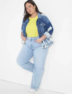 Signature Fit^Lane Bryant Signature Fit 90S Loose Straight Jean Light Denim
