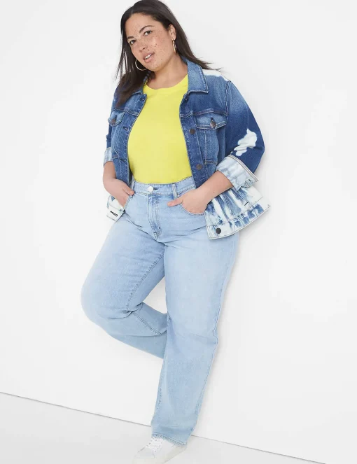 Signature Fit^Lane Bryant Signature Fit 90S Loose Straight Jean Light Denim