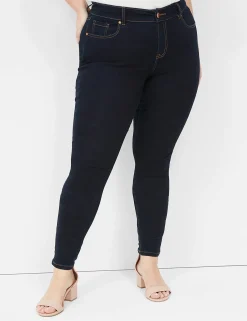 Skinny & Jegging^Lane Bryant Signature Fit Sateen Skinny Jean Dark Denim