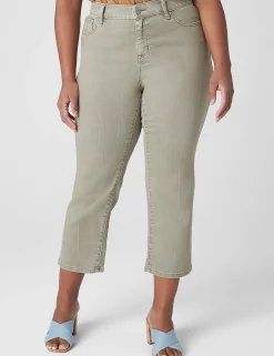 Signature Fit^Lane Bryant Signature Fit Straight Crop Jean Olive