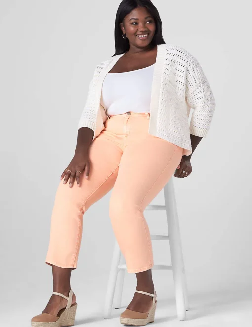 Signature Fit^Lane Bryant Signature Fit Straight Crop Jean Orange