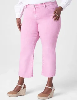 Straight Leg^Lane Bryant Signature Fit Straight Crop Jean Pink