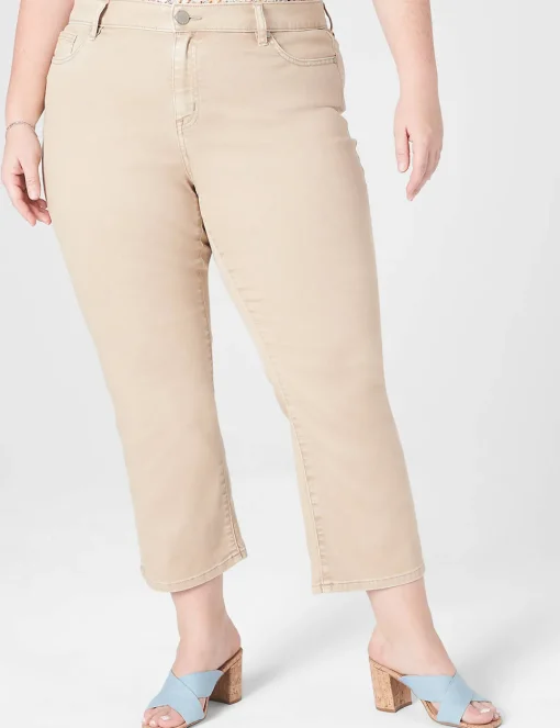 Crops And Capris^Lane Bryant Signature Fit Straight Crop Jean Tan