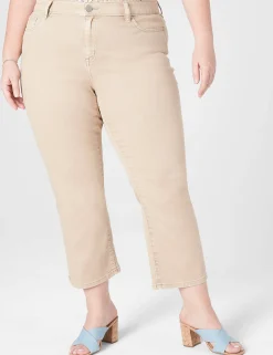 Crops, Capris And Shorts^Lane Bryant Signature Fit Straight Crop Jean Tan
