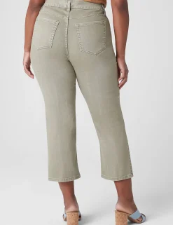 Signature Fit^Lane Bryant Signature Fit Straight Crop Jean Olive