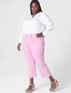 Straight Leg^Lane Bryant Signature Fit Straight Crop Jean Pink