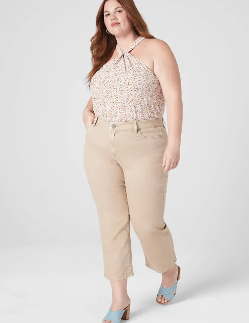 Signature Fit^Lane Bryant Signature Fit Straight Crop Jean Tan