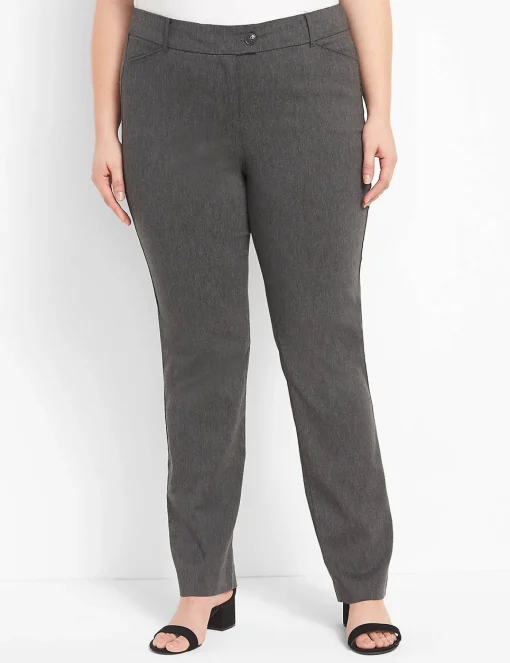 Straight Leg^Lane Bryant Signature Fit Straight 4-Season Pant Grey