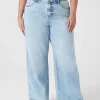 Signature Fit^Lane Bryant Signature Fit Wide Leg Ankle Jean Medium Denim