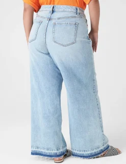 Wide Leg & Flare Jeans^Lane Bryant Signature Fit Wide Leg Ankle Jean Medium Denim
