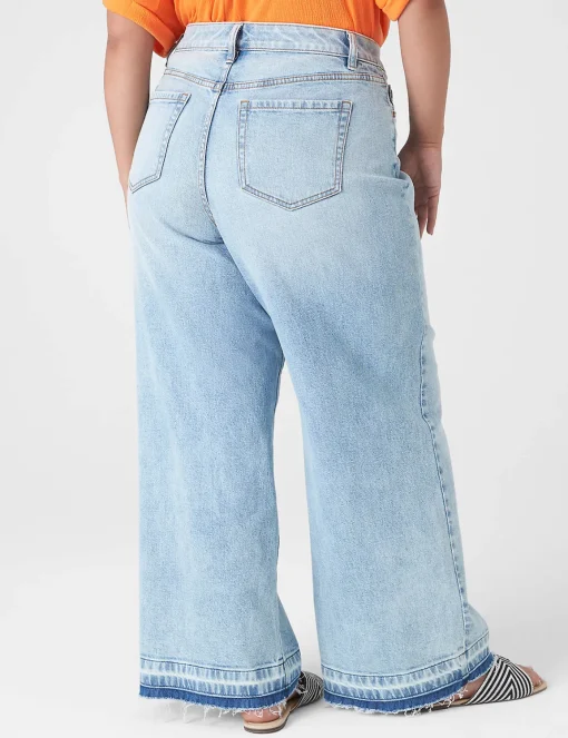 Signature Fit^Lane Bryant Signature Fit Wide Leg Ankle Jean Medium Denim
