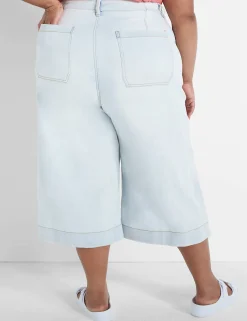 Wide Leg & Flare Jeans^Lane Bryant Signature Fit Wide Leg Crop Jean Light Denim