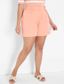 Crops, Capris And Shorts^Lane Bryant Silky Chino City Short Desert Flower