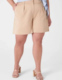 Crops, Capris And Shorts^Lane Bryant Silky Chino City Short Ginger Root
