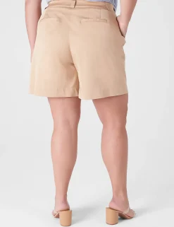 Crops, Capris And Shorts^Lane Bryant Silky Chino City Short Ginger Root
