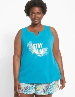 Sleep Separates^Lane Bryant Sleep Short Painterly Palms