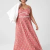 Maxi & Midi^Lane Bryant Sleeveless V-Neck Maxi Dress Red Floral