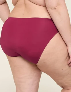 Brief Panties^Lane Bryant Slick Chicks Adaptive High-Cut Brief Panty Plum