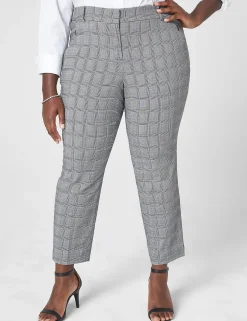 Slim^Lane Bryant Slim Ankle 4-Season Pant Blue Glen Plaid