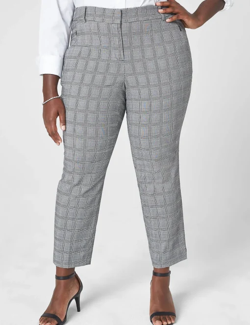 Slim^Lane Bryant Slim Ankle 4-Season Pant Blue Glen Plaid