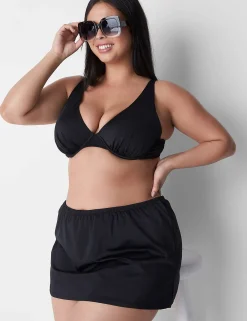 Swim Bottoms^Lane Bryant Slitted Swim Skirt Black