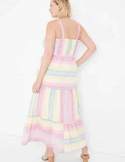 Casual^Lane Bryant Smocked-Bodice Maxi Dress Rebecca Stripe