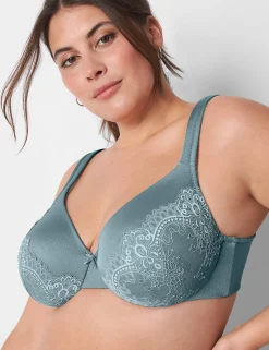 Underwire Bras^Lane Bryant Smooth Lightly Lined Full Coverage Bra With Lace Lead