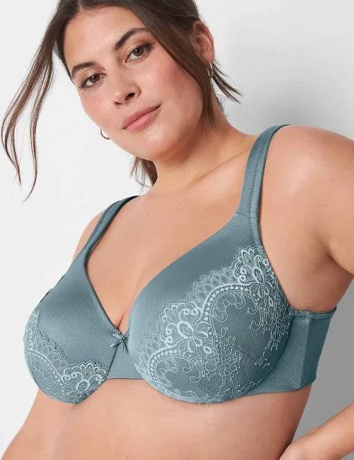 Underwire Bras^Lane Bryant Smooth Lightly Lined Full Coverage Bra With Lace Lead