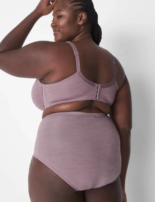Underwire Bras^Lane Bryant Smooth Lightly Lined Full Coverage Bra With Lace Marl Elderberry