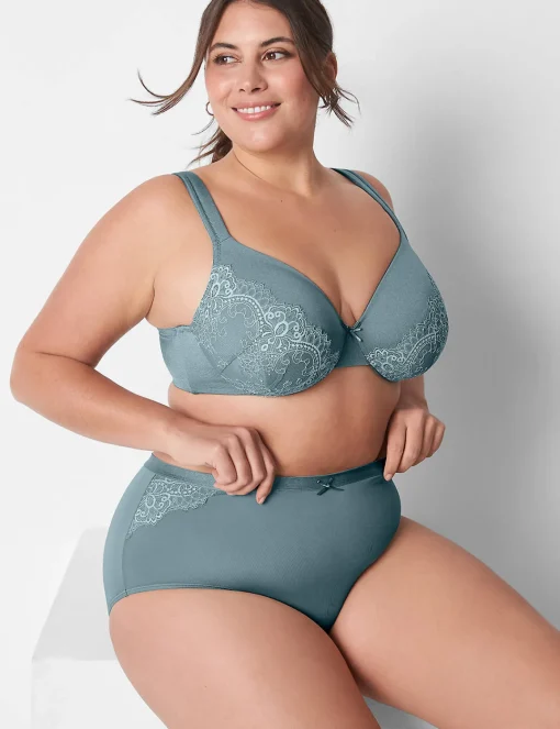 Underwire Bras^Lane Bryant Smooth Lightly Lined Full Coverage Bra With Lace Lead