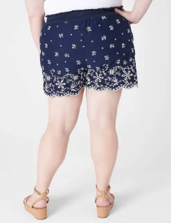 Crops, Capris And Shorts^Lane Bryant Soft Eyelet Short Navy
