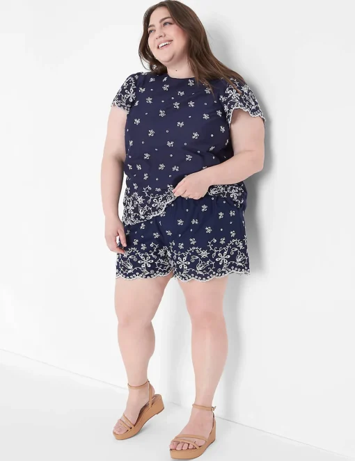 Shorts^Lane Bryant Soft Eyelet Short Navy