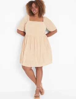 Casual^Lane Bryant Square-Neck Princess Bodice Dress Ginger Root