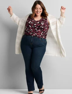 Straight Fit^Lane Bryant Straight Fit High-Rise Boot Jean Dark Denim