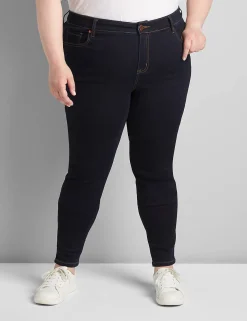 Skinny & Jegging^Lane Bryant Straight Fit High-Rise Sateen Skinny Jean Dark Denim