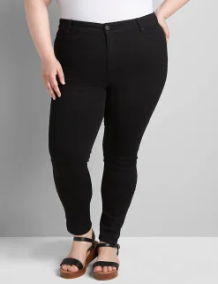 Skinny & Jegging^Lane Bryant Straight Fit High-Rise Sateen Skinny Jean Black