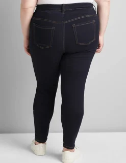 Skinny & Jegging^Lane Bryant Straight Fit High-Rise Sateen Skinny Jean Dark Denim