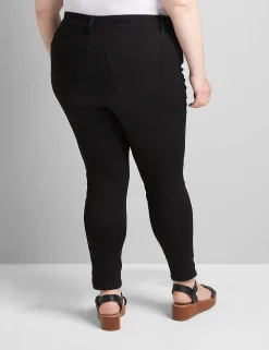 Skinny & Jegging^Lane Bryant Straight Fit High-Rise Sateen Skinny Jean Black
