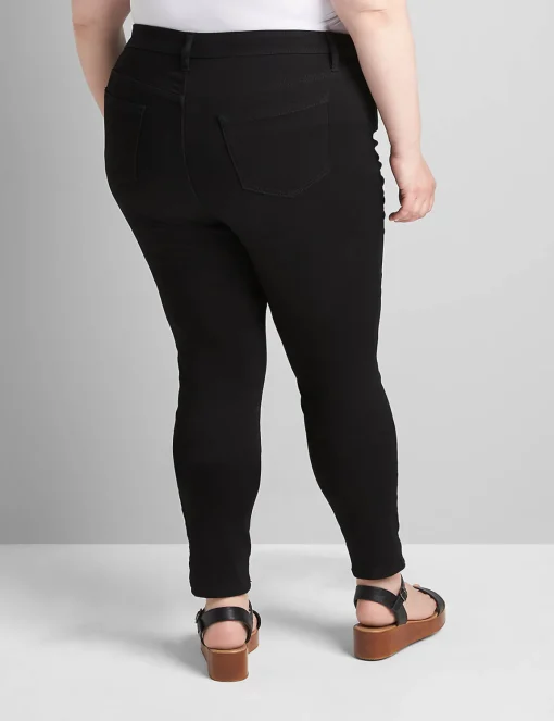 Skinny & Jegging^Lane Bryant Straight Fit High-Rise Sateen Skinny Jean Black