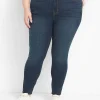 Straight Fit^Lane Bryant Straight Fit High-Rise Skinny Jean Dark Denim