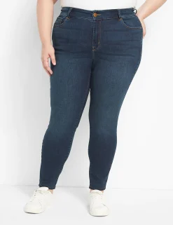 Straight Fit^Lane Bryant Straight Fit High-Rise Skinny Jean Dark Denim