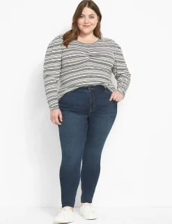 Straight Fit^Lane Bryant Straight Fit High-Rise Skinny Jean Dark Denim