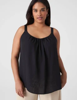 Shirts & Blouses^Lane Bryant Straight Hem Cami With Grosgrain Ribbon Straps Black