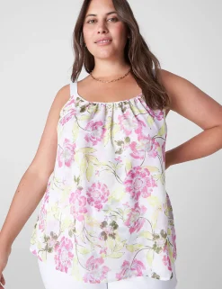 Shirts & Blouses^Lane Bryant Straight Hem Cami With Grosgrain Ribbon Straps Becca Floral