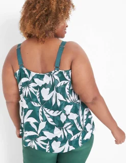 Shirts & Blouses^Lane Bryant Straight Hem Cami With Grosgrain Ribbon Straps Maluku Leaves