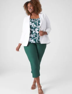 Shirts & Blouses^Lane Bryant Straight Hem Cami With Grosgrain Ribbon Straps Maluku Leaves